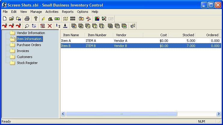 Small Business Inventory Control Pro Screenshot
